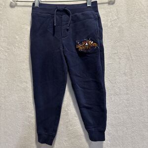 Polo Ralph Lauren Triple Pony Fleece Jogger Pants Navy Blue Boys Size 5 Preppy